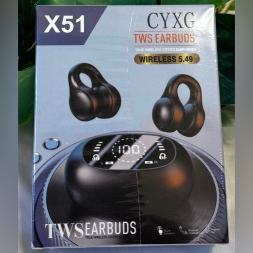 CYXG TWS Earbuds X51 Wireless Black earphones Hands-Free Electronics NEW SEALED